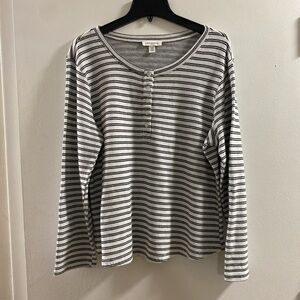 Vintage America Gray Striped‎ Top